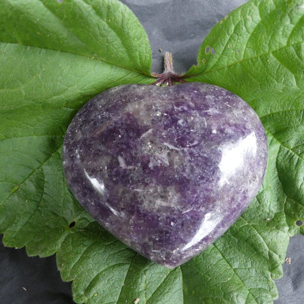 Lepidolite Heart - The Crystal Barn